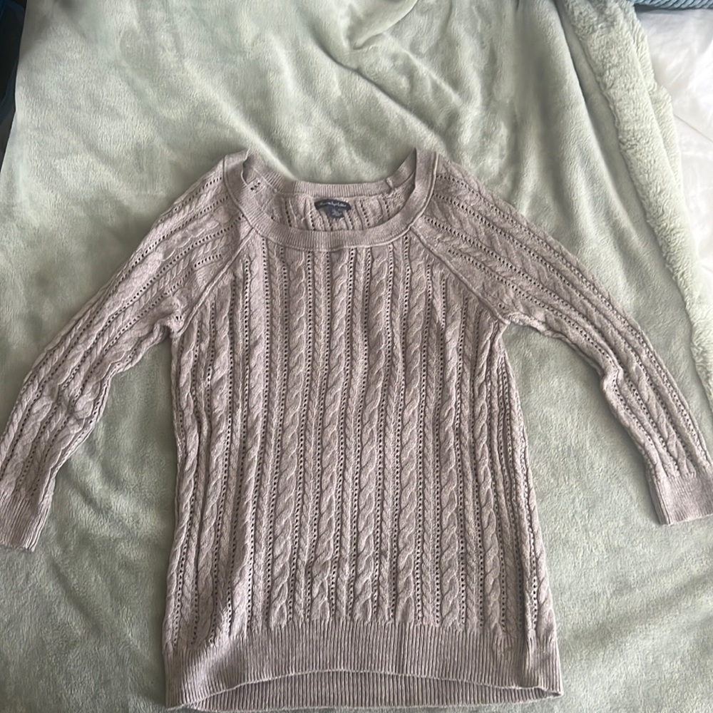American Eagle Beige Cable Knit